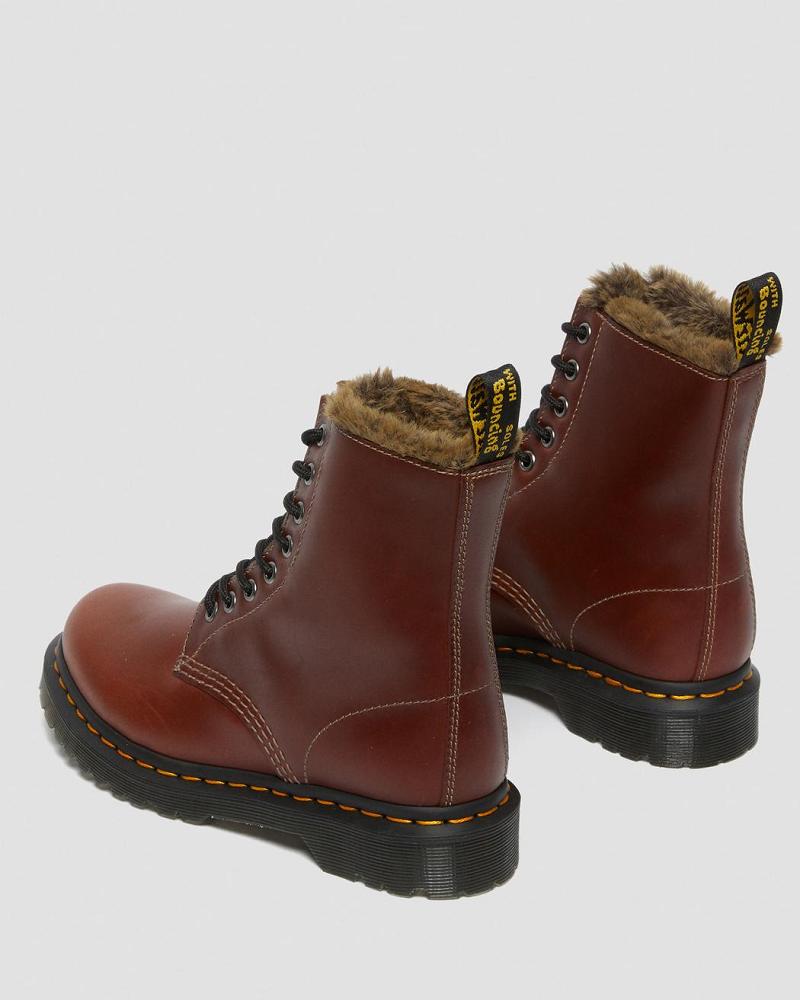 Dr Martens 1460 Serena Faux Fur Gevoerde Winterschoenen Dames Bruin | NL 506QMA